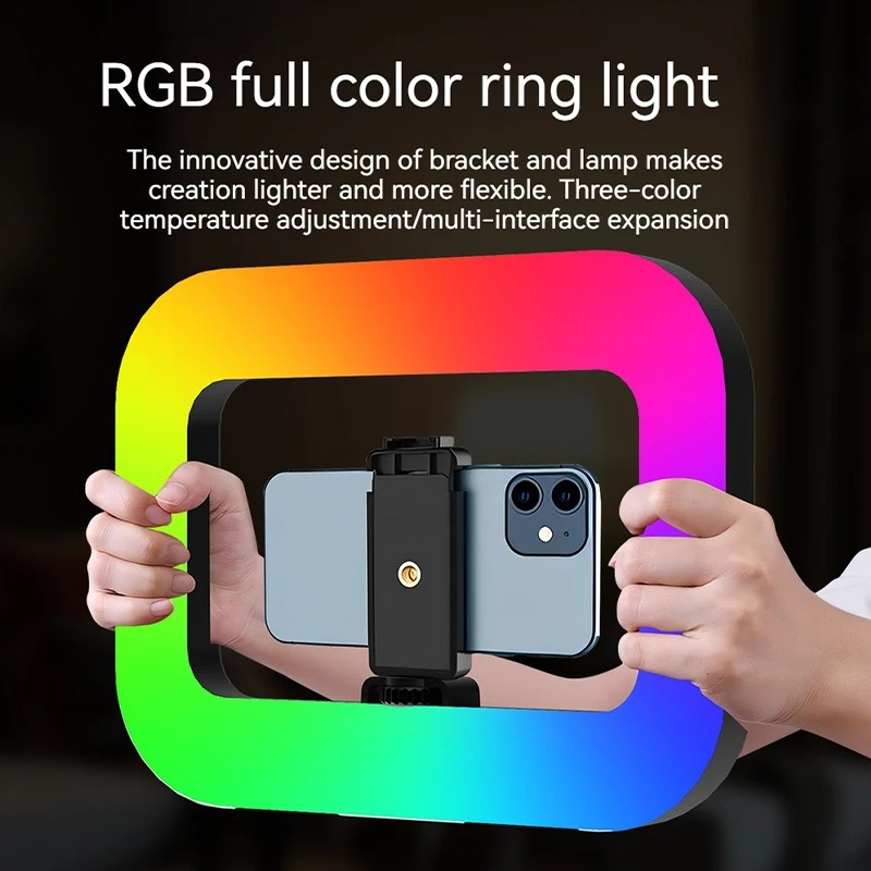 Photography Lighting Handheld - RGB Handheld-Ringlicht, tragbares Handy-Live-Speziallicht, wiederaufladbares Fotografie-Licht,